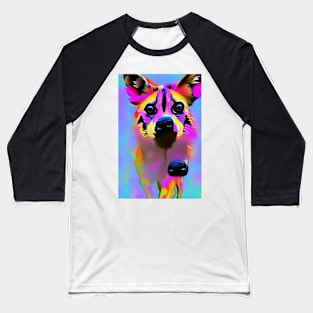 Painteddog Colorful Hippie Pink Artwork Baseball T-Shirt